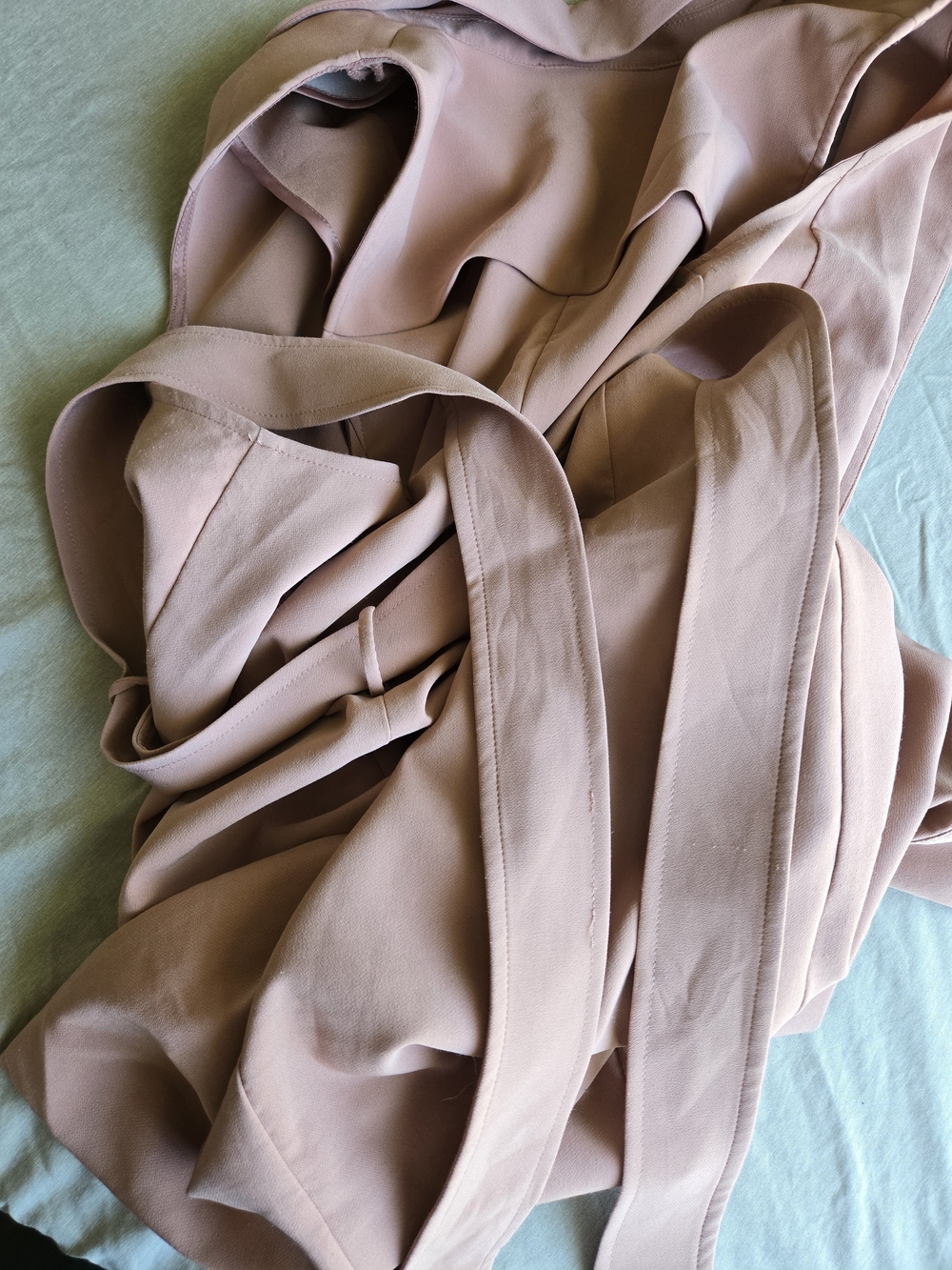 Dynamite Dusty Pink 2-in-1 Sleeveless Trench Coat Dress Size Medium - Picture 8 of 9